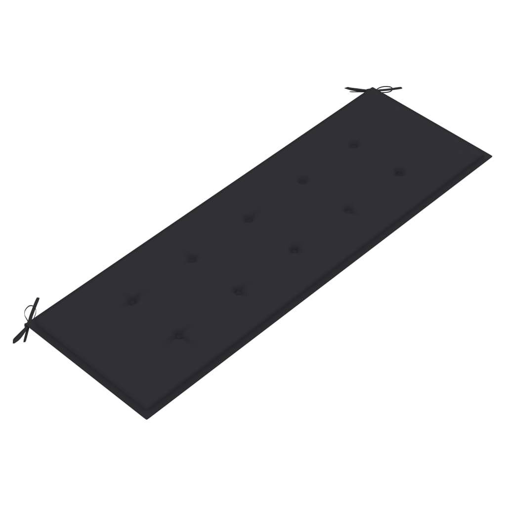 vidaXL Stapelbare Gartenbank mit Auflage 159 cm Massivholz Teak-5