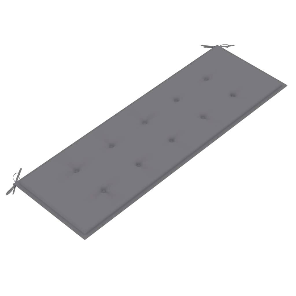 vidaXL Stapelbare Gartenbank mit Auflage 159 cm Massivholz Teak-5