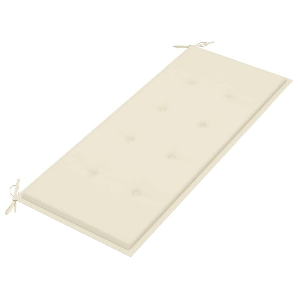 vidaXL Stapelbare Gartenbank mit Auflage 128,5 cm Massivholz Teak-5