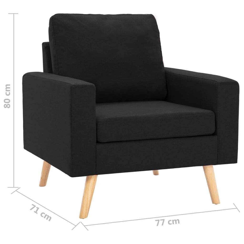 Symbolbild für 2-tlg. Sofagarnitur Stoff Schwarz