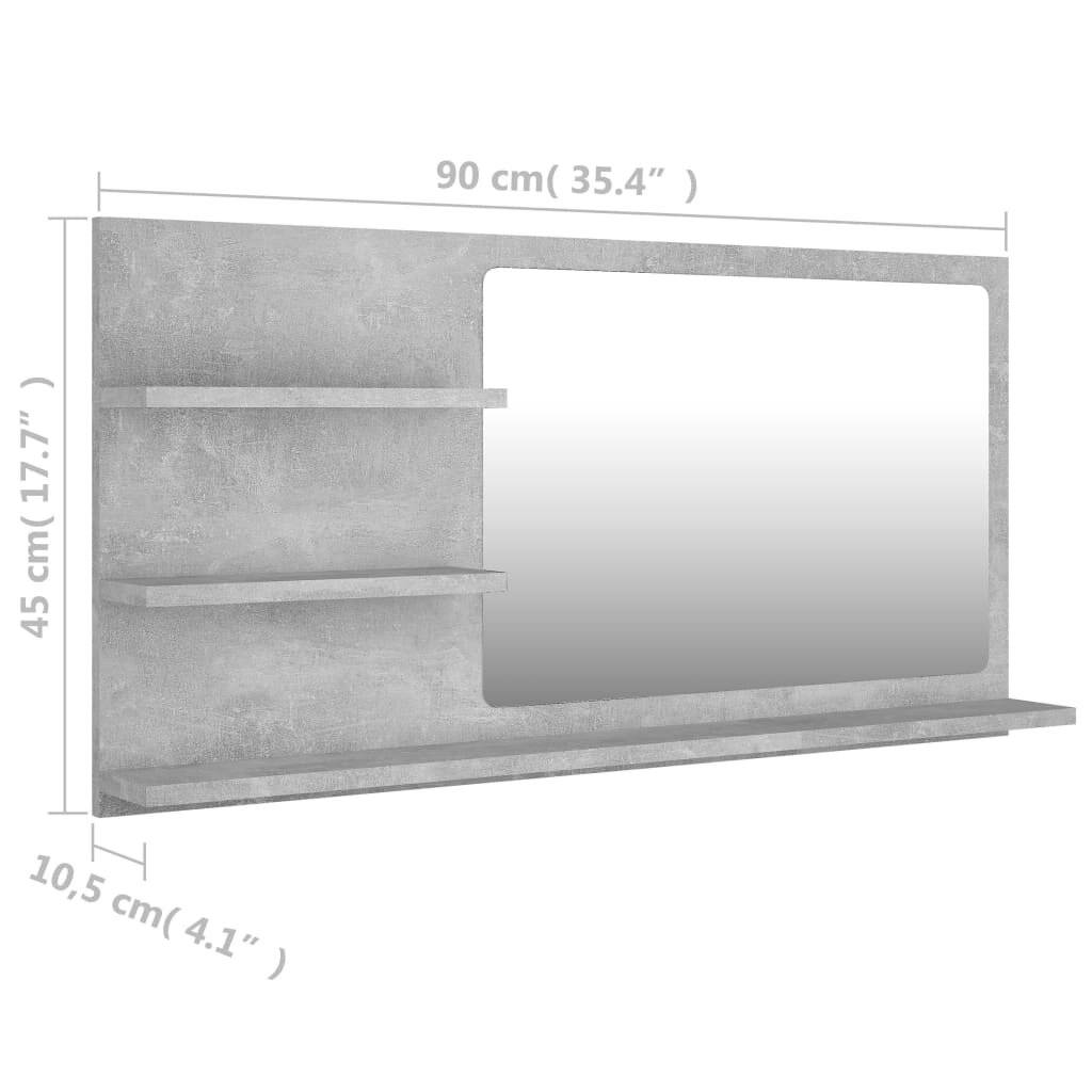 Badspiegel Betongrau 90x10,5x45 cm Spanplatte-6
