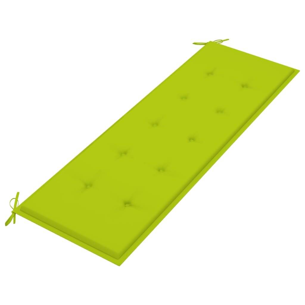 vidaXL Stapelbare Gartenbank mit Auflage 159 cm Massivholz Teak-5