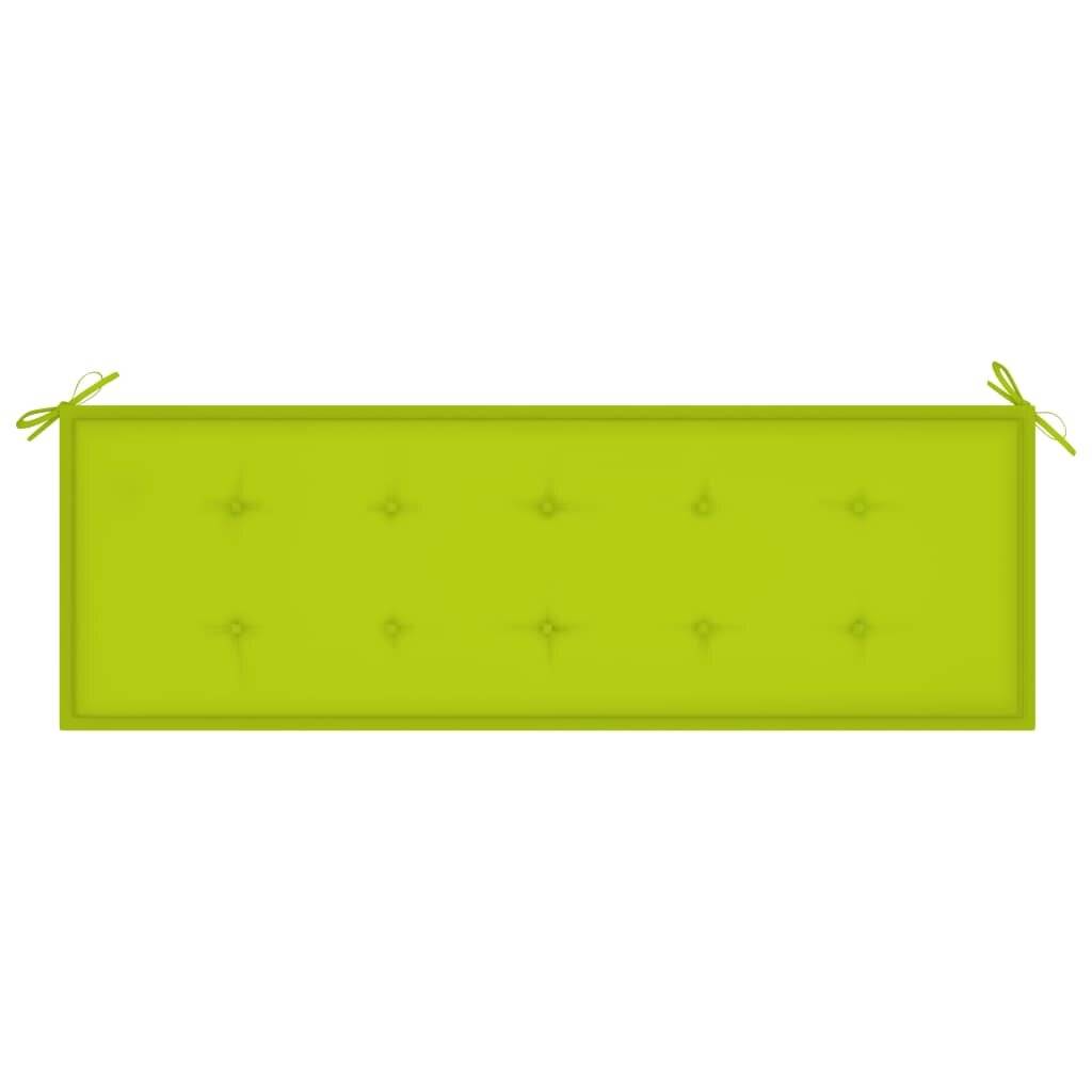 Stapelbare Gartenbank mit Auflage 159 cm Massivholz Teak-4