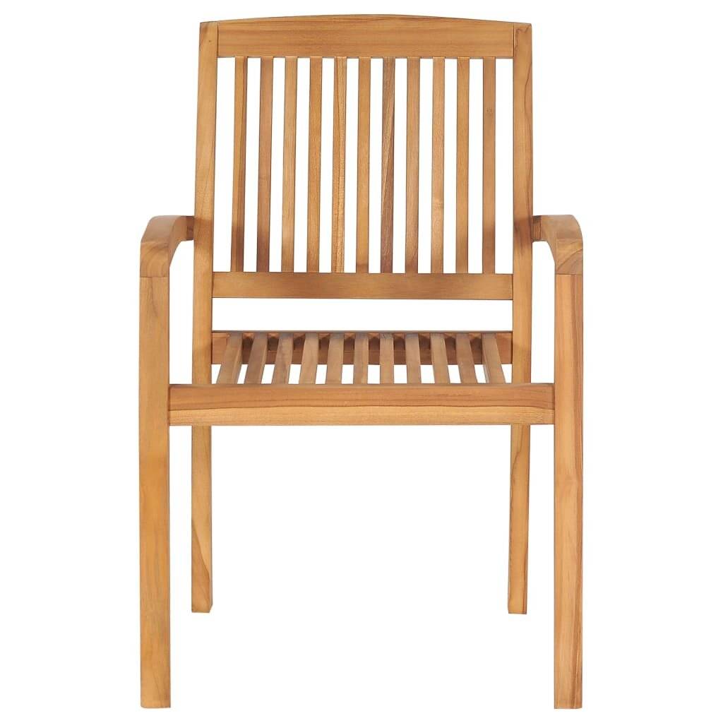 Stapelbare Gartenstühle mit Kissen 6 Stk. Massivholz Teak-4