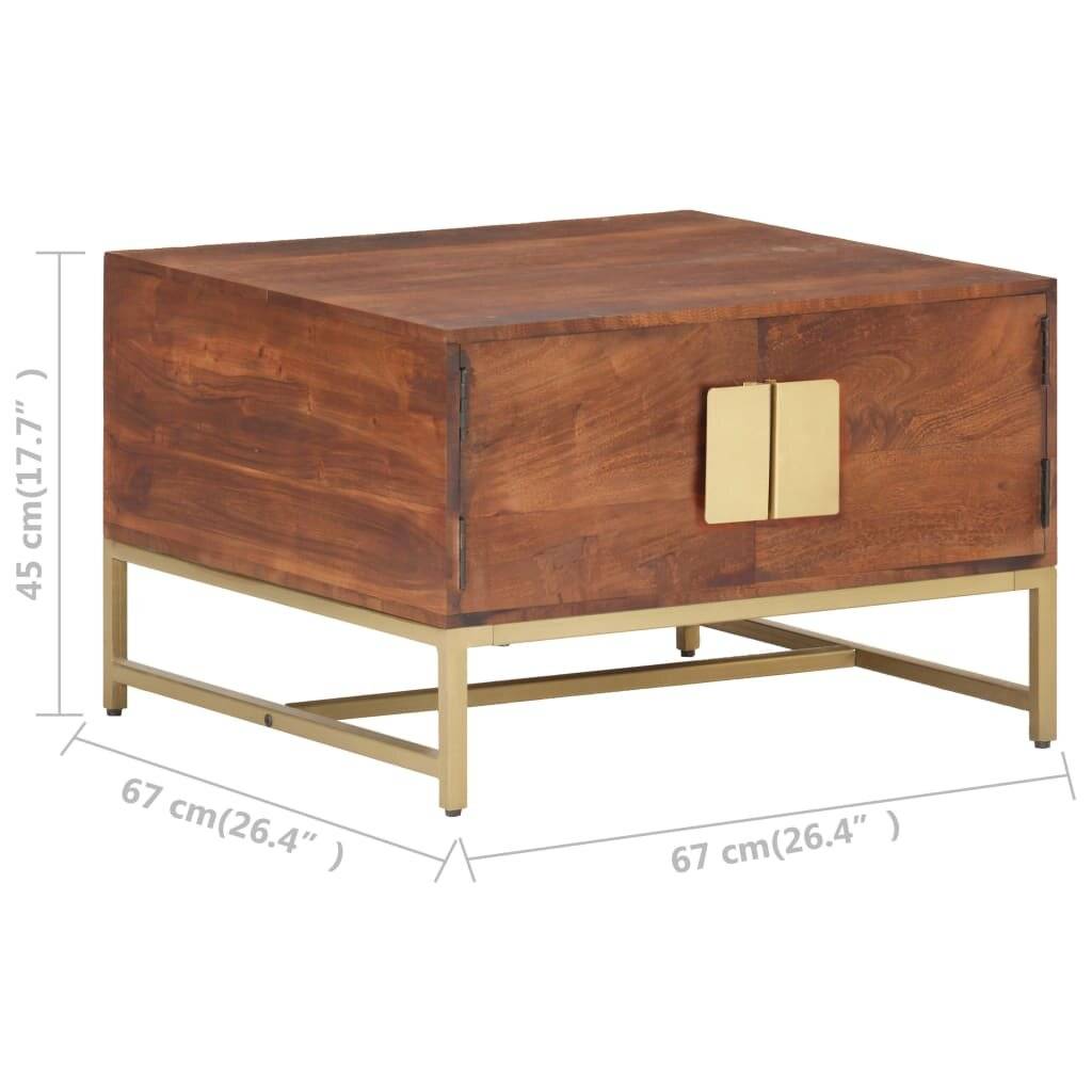 Couchtisch Honigbraun 67x67x45 cm Akazie Massivholz-6
