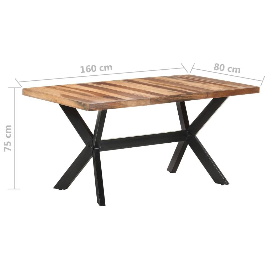 vidaXL Esstisch 160x80x75 cm Massivholz Honigfarben-5