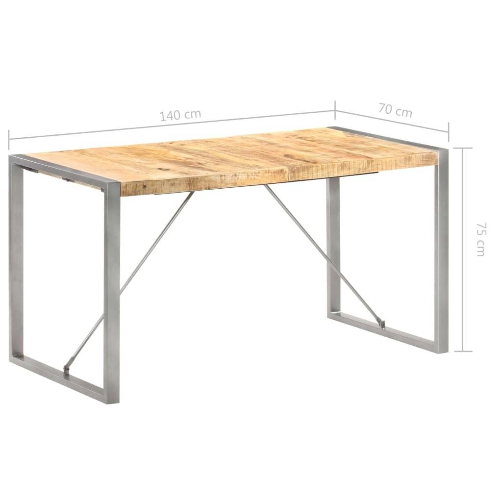 Esstisch 140x70x75 cm Raues Mango-Massivholz-6