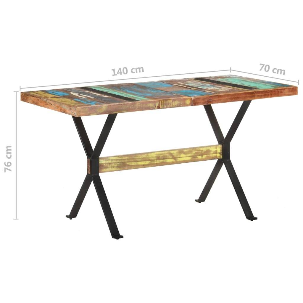 Esstisch 140x70x76 cm Altholz Massiv-6