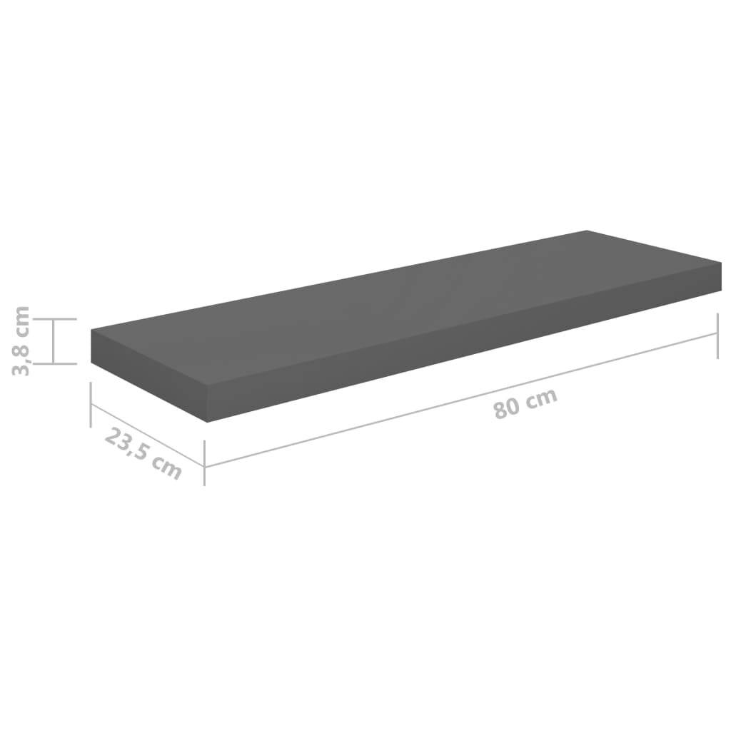 Symbolbild für Schwebende Wandregale 4 Stk. Hochglanz-Grau 80x23,5x3,8cm MDF