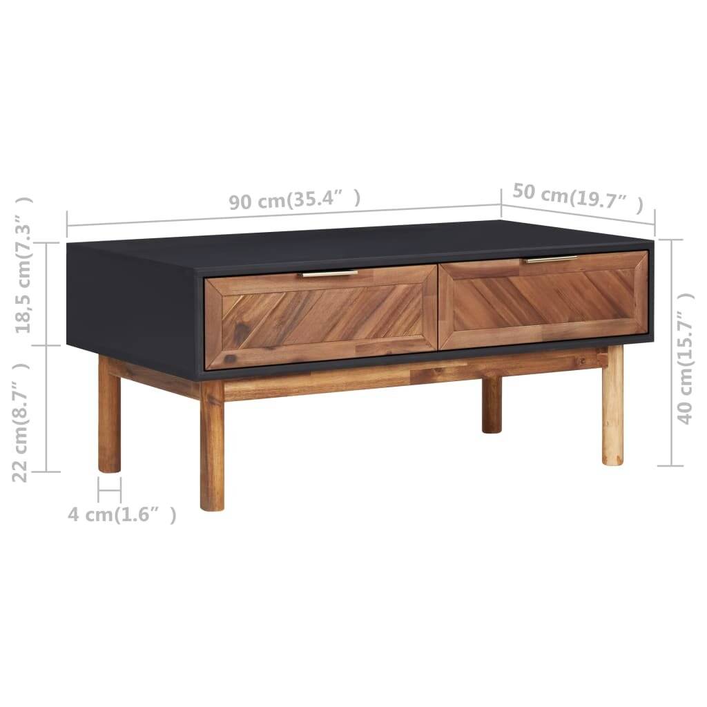 Couchtisch 90x50x40 cm Akazie Massivholz und MDF-6