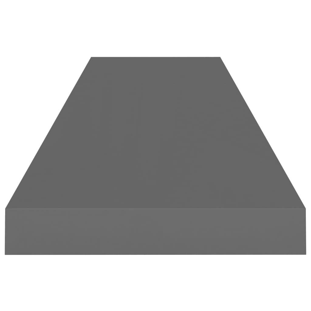 Schwebende Wandregale 2 Stk. Hochglanz-Grau 90x23,5x3,8cm MDF-5