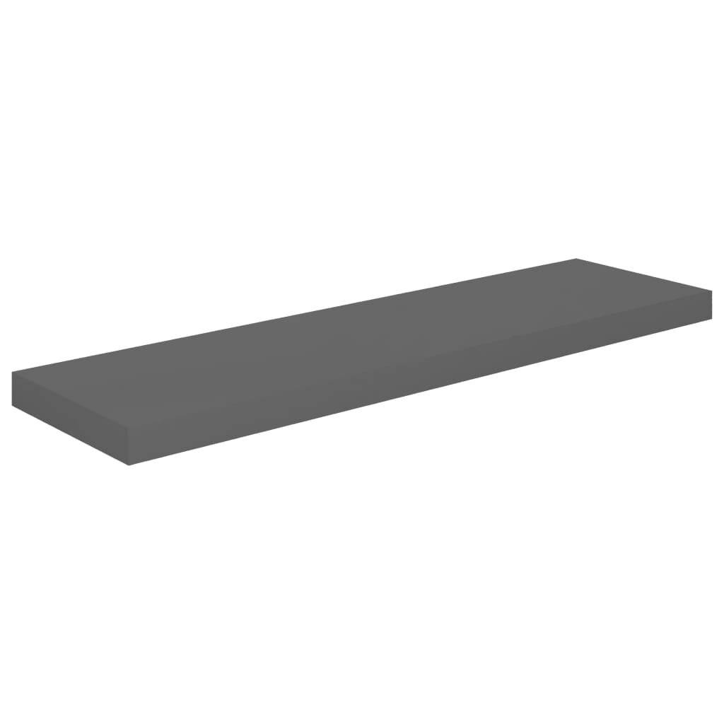 Schwebende Wandregale 2 Stk. Hochglanz-Grau 90x23,5x3,8cm MDF-3