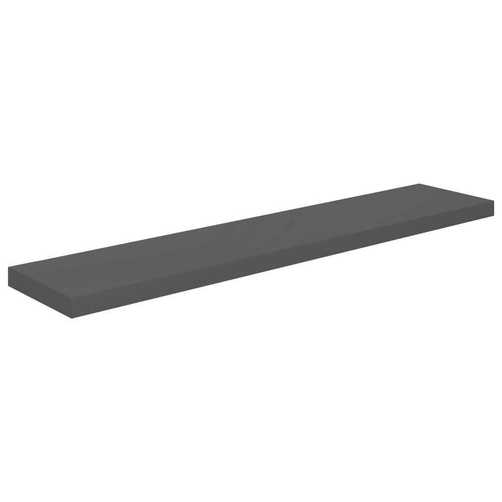 Schwebende Wandregale 2 Stk. Hochglanz-Grau 120x23,5x3,8cm MDF-3