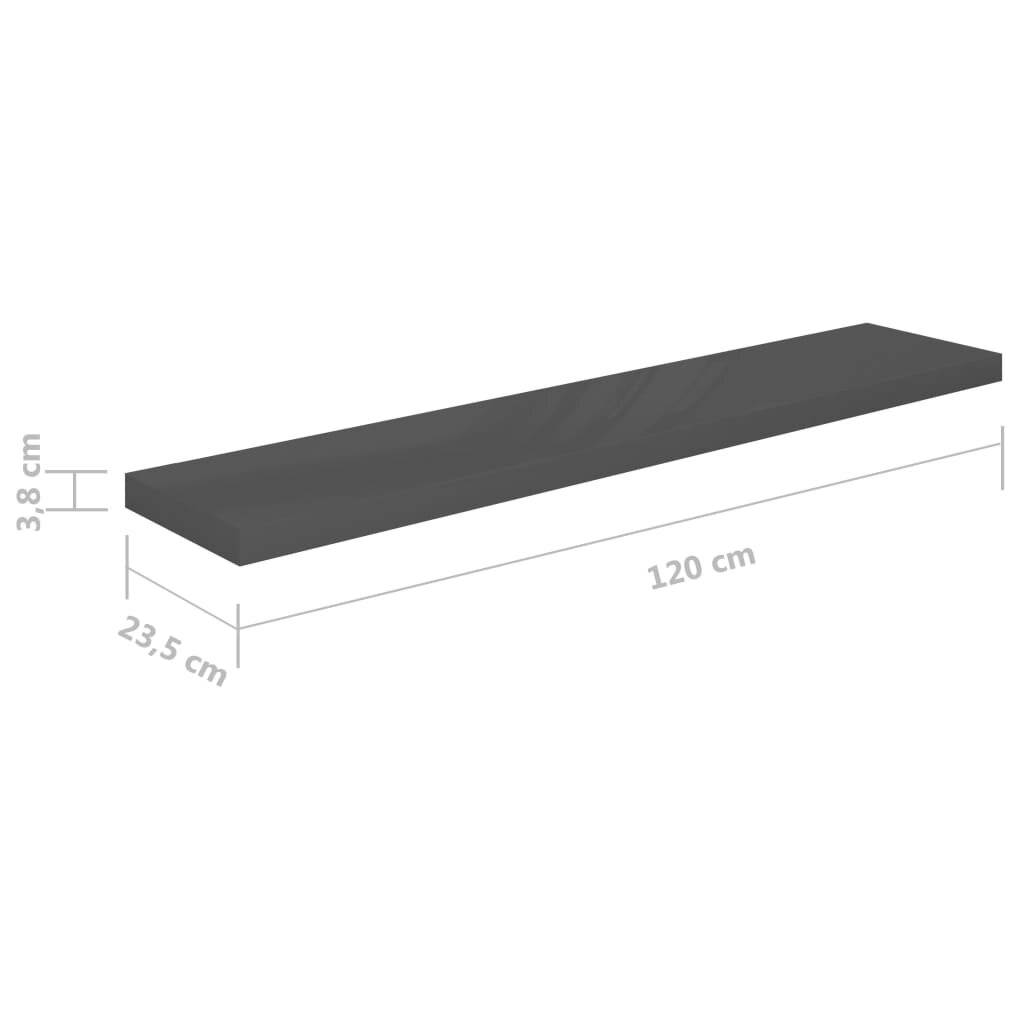 Symbolbild für Schwebende Wandregale 2 Stk. Hochglanz-Grau 120x23,5x3,8cm MDF