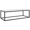 Beistelltisch Schwarz mit Weißer Marmor-Optik Glas 120x50x35 cm