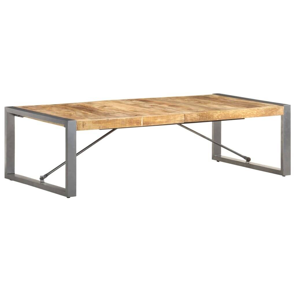 Couchtisch 140x70x40 cm Raues Mangoholz-0