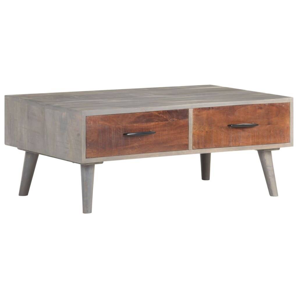 Symbolbild für Couchtisch Grau 100x60x40 cm Raues Mango-Massivholz
