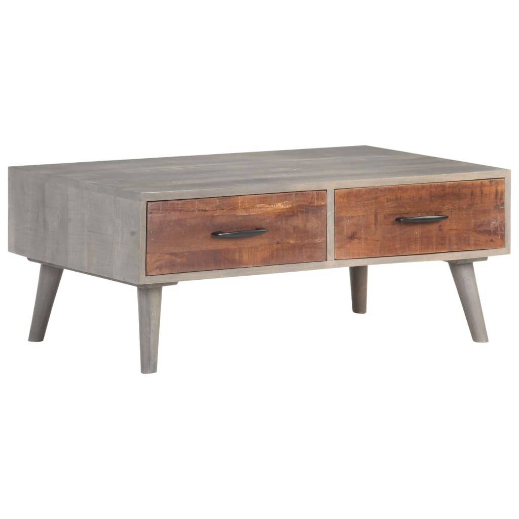 Symbolbild für Couchtisch Grau 100x60x40 cm Raues Mango-Massivholz