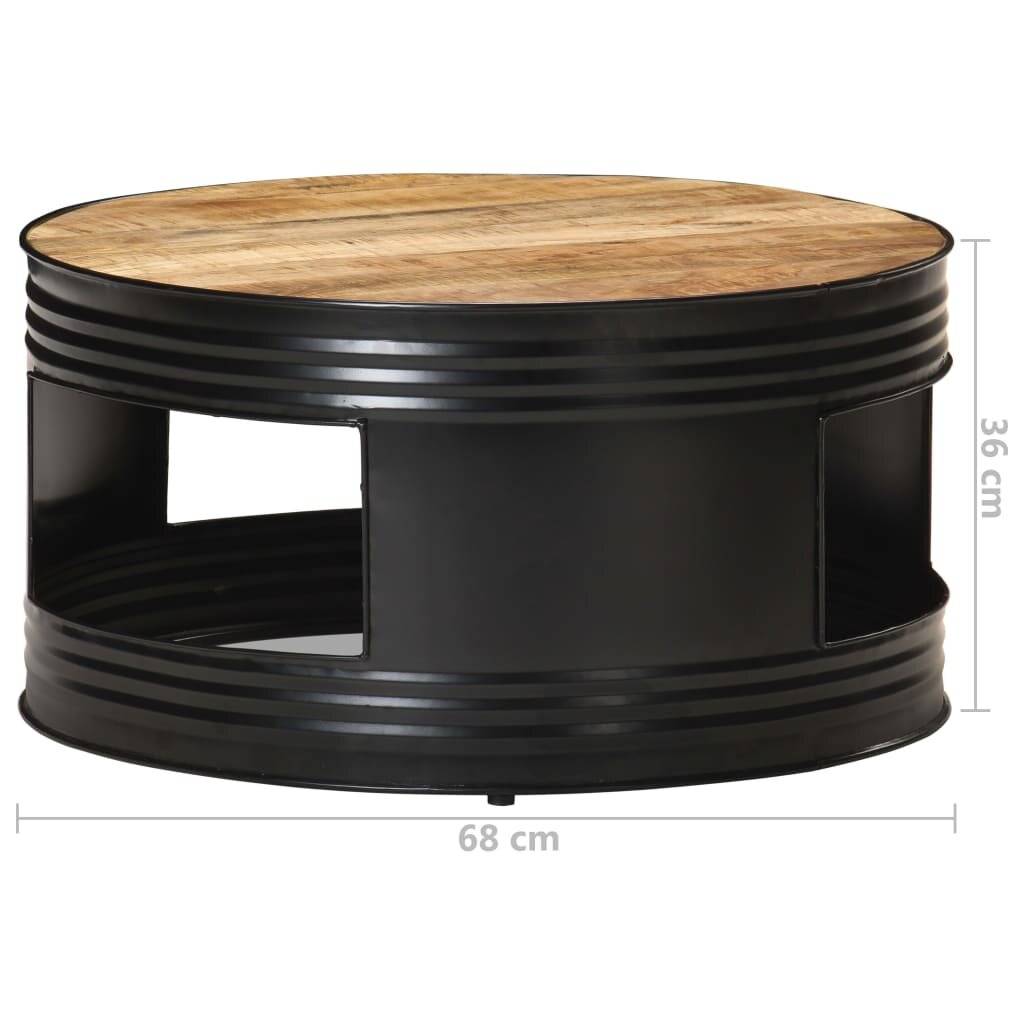 Symbolbild für Couchtisch Schwarz 68x68x36 cm Raues Mango-Massivholz