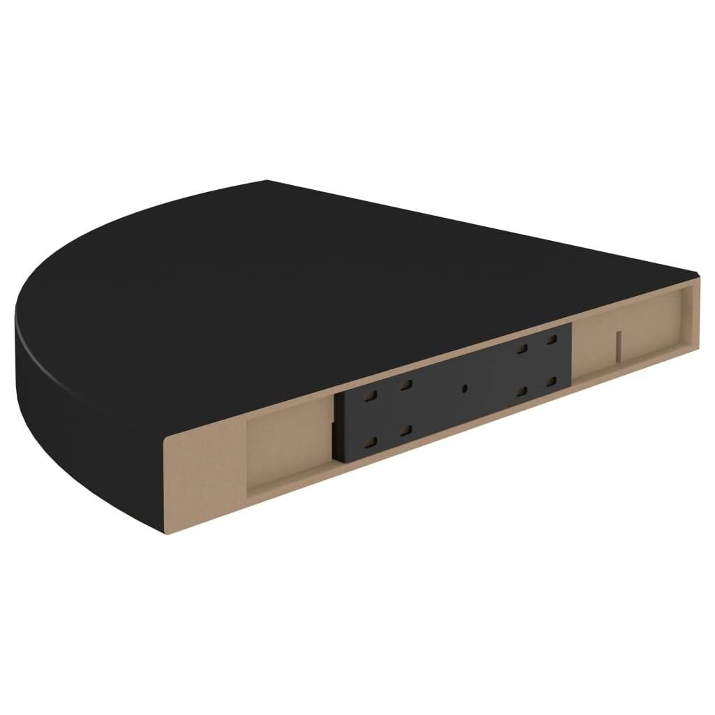 vidaXL Eck-Schweberegal Schwarz 35x35x3,8 cm MDF-5