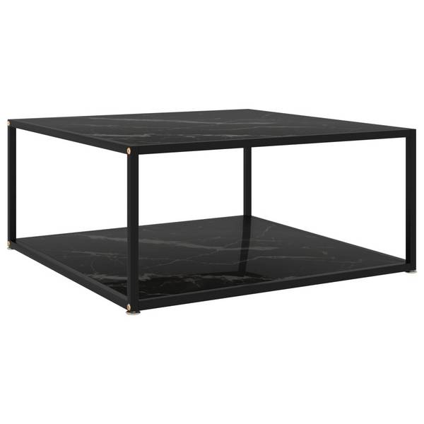 Beistelltisch Schwarz 80x80x35 cm Hartglas