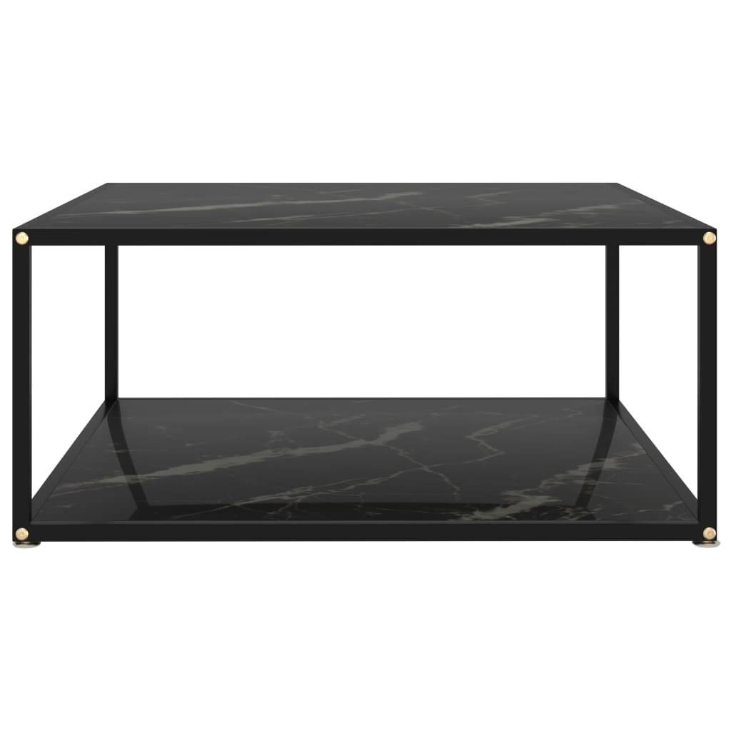 Beistelltisch Schwarz 80x80x35 cm Hartglas-1