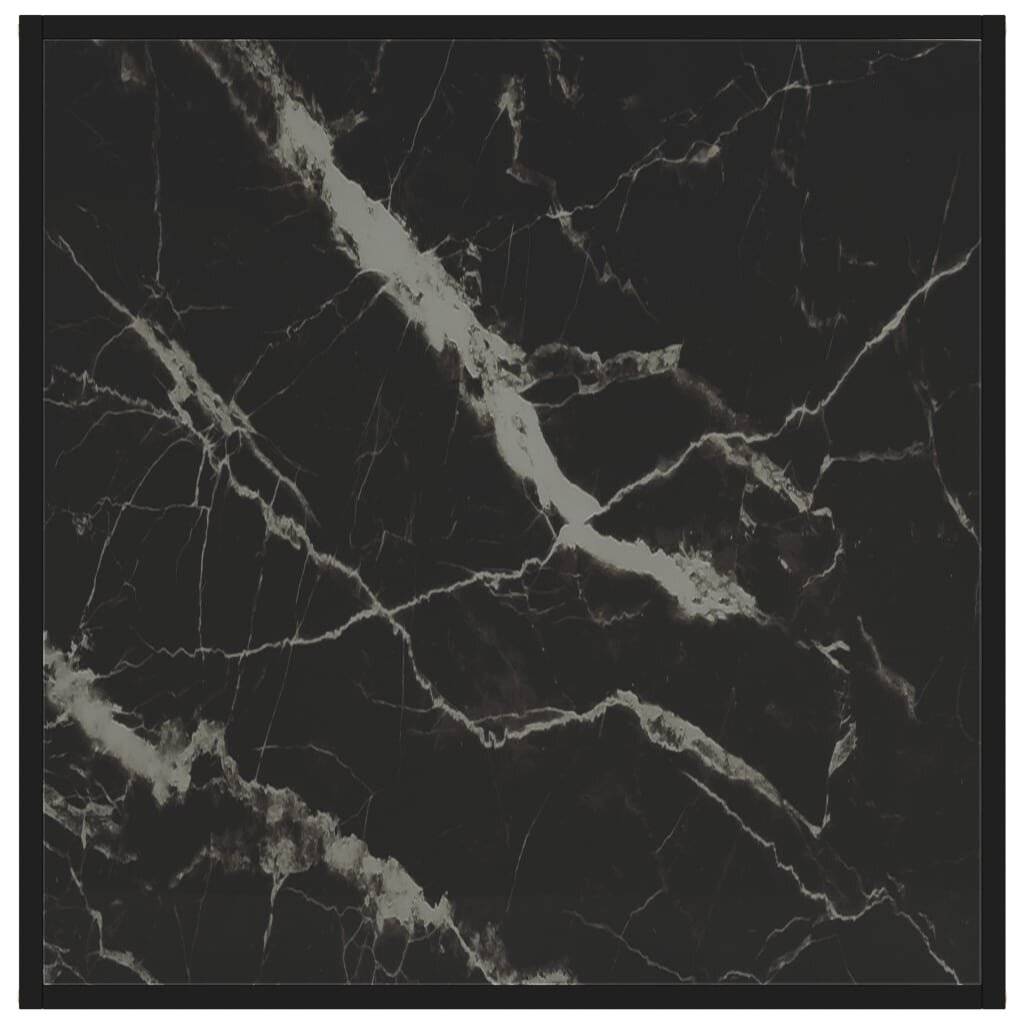 Beistelltisch Schwarz 80x80x35 cm Hartglas-2