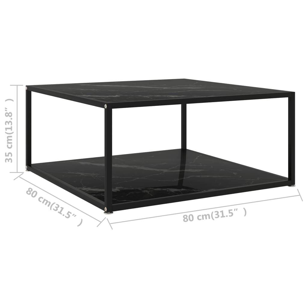 Beistelltisch Schwarz 80x80x35 cm Hartglas-4