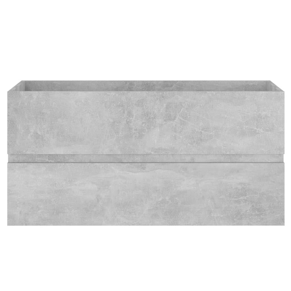 Symbolbild für Waschbeckenunterschrank mit Einbaubecken Betongrau Spanplatte