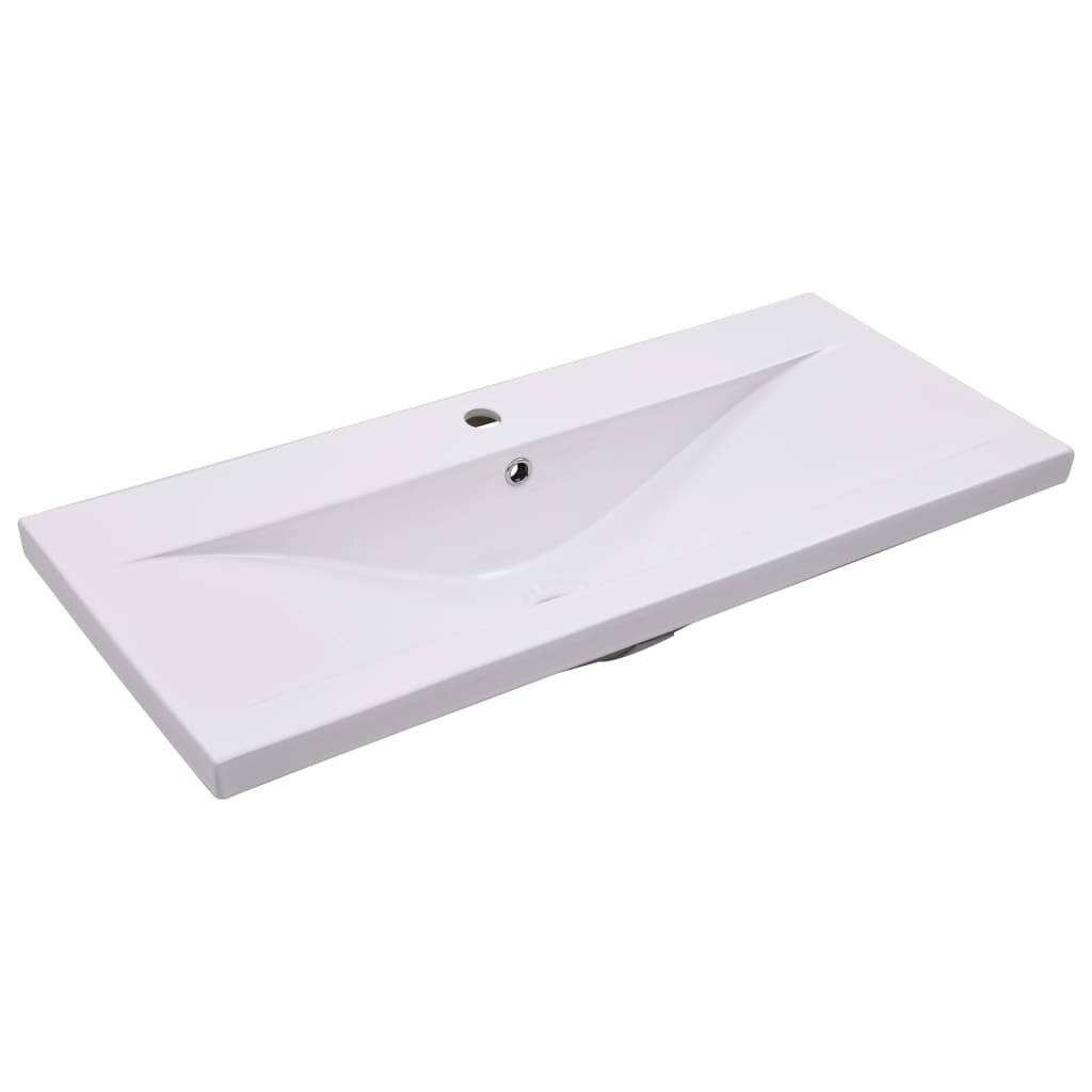 Symbolbild für Waschbeckenunterschrank mit Einbaubecken Betongrau Spanplatte