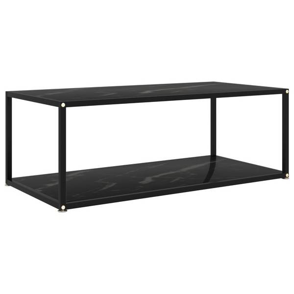 Beistelltisch Schwarz 100x50x35 cm Hartglas
