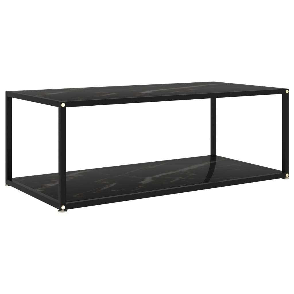 Beistelltisch Schwarz 100x50x35 cm Hartglas-0