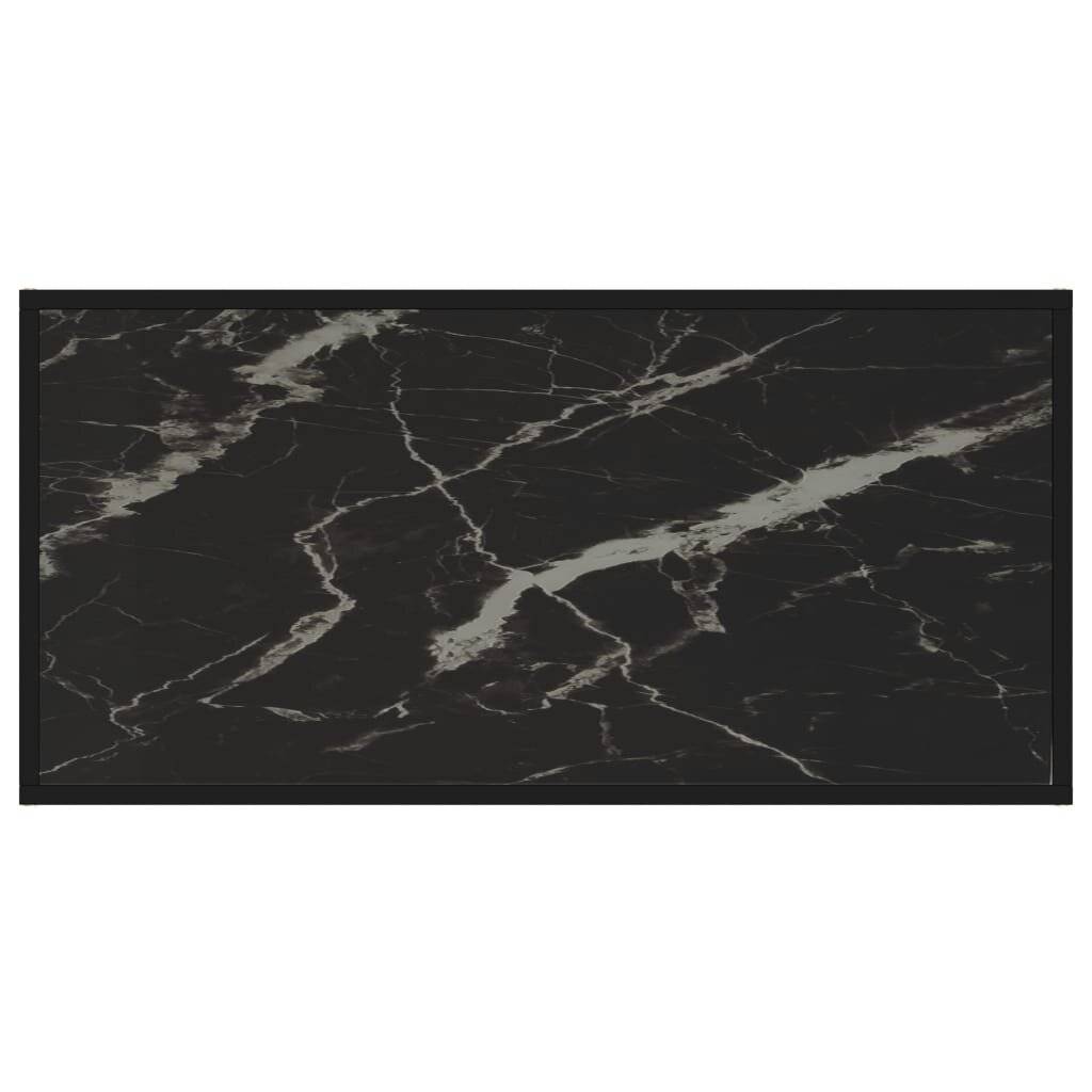 Beistelltisch Schwarz 100x50x35 cm Hartglas-2