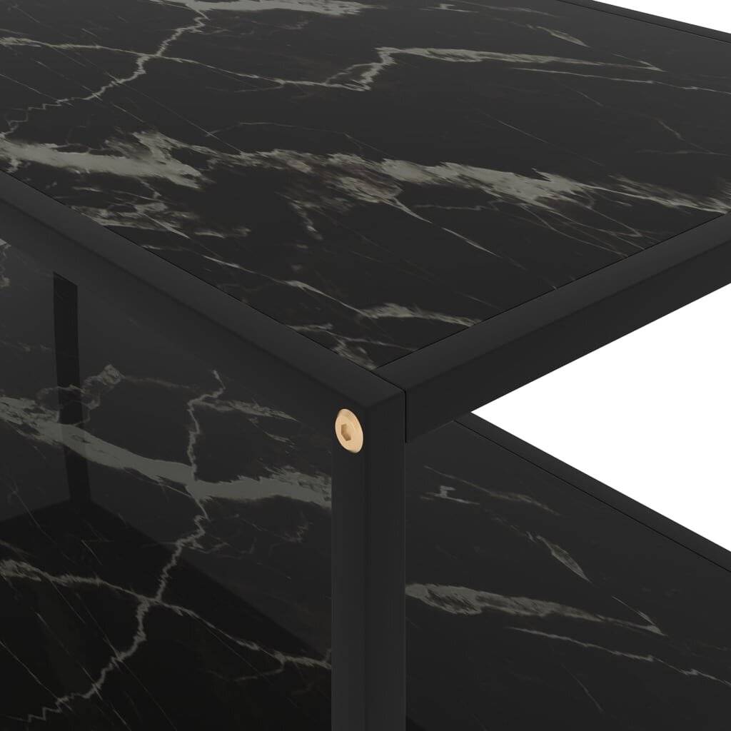 Beistelltisch Schwarz 100x50x35 cm Hartglas-3