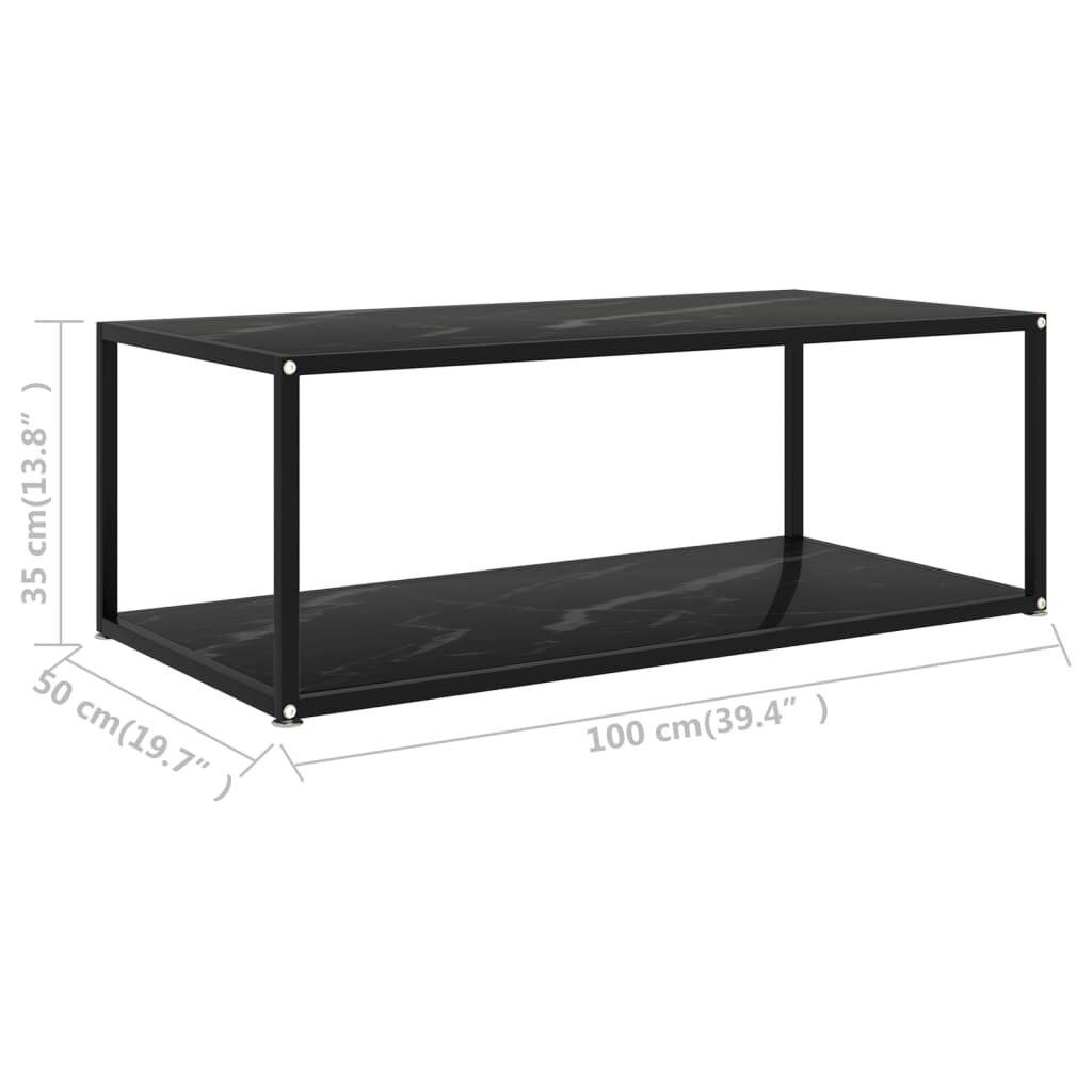 Beistelltisch Schwarz 100x50x35 cm Hartglas-4