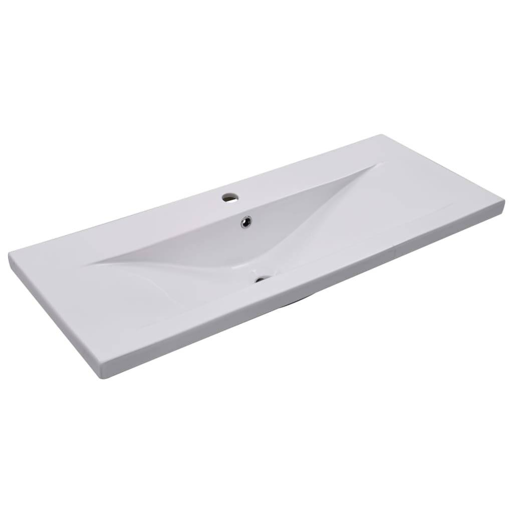 Symbolbild für Waschbeckenunterschrank mit Einbaubecken Betongrau Spanplatte