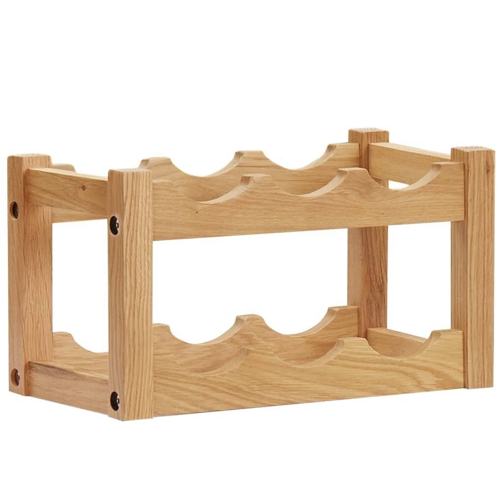 vidaXL Weinregal für 6 Flaschen 37 x 21 x 21 cm Eiche Massivholz-5