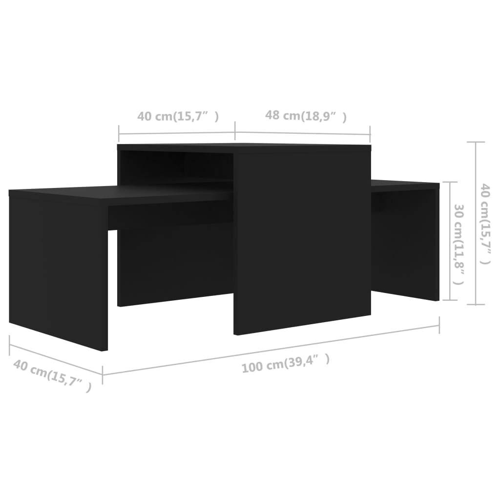 Couchtisch-Set Schwarz 100 x 48 x 40 cm Spanplatte-6