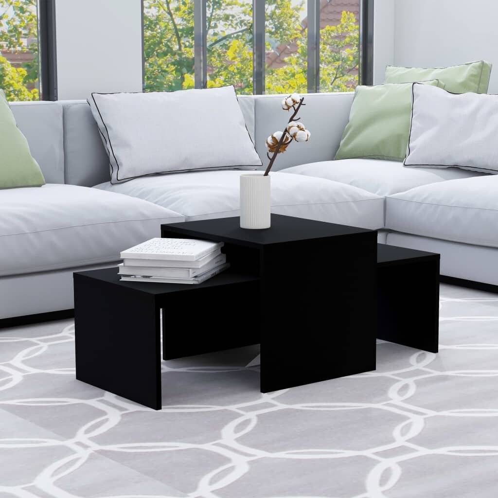 Couchtisch-Set Schwarz 100 x 48 x 40 cm Spanplatte-0