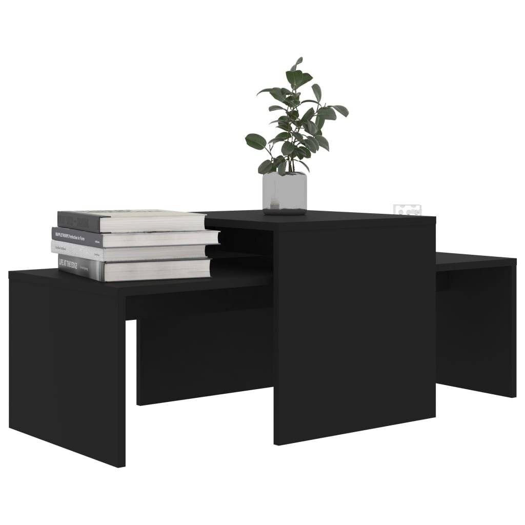 Couchtisch-Set Schwarz 100 x 48 x 40 cm Spanplatte-2