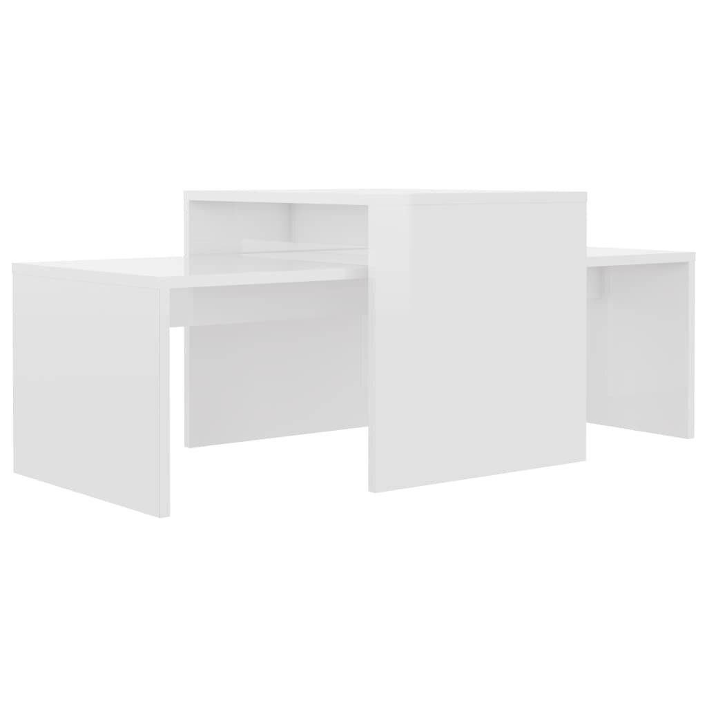 Couchtisch-Set Hochglanz-Weiß 100 x 48 x 40 cm Spanplatte-1