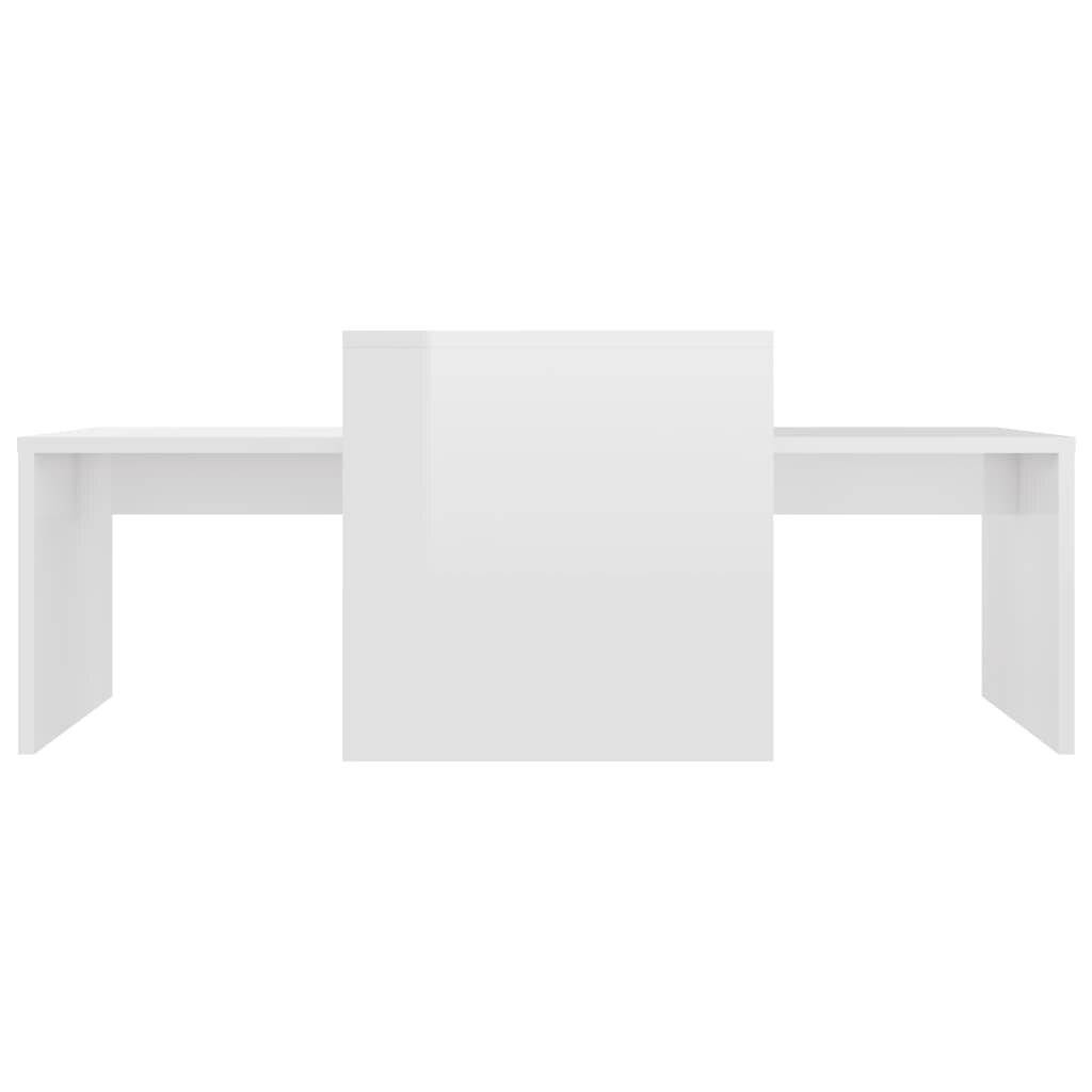 Couchtisch-Set Hochglanz-Weiß 100 x 48 x 40 cm Spanplatte-3