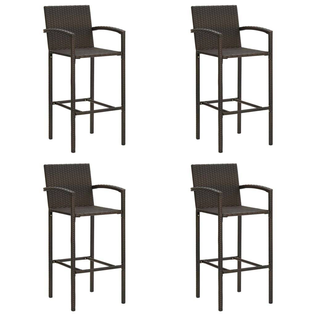 Barhocker 4 Stk. Braun Poly Rattan-0