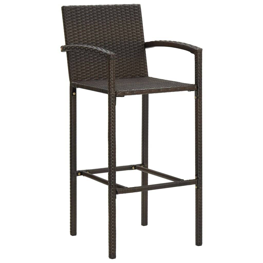 Barhocker 4 Stk. Braun Poly Rattan-1