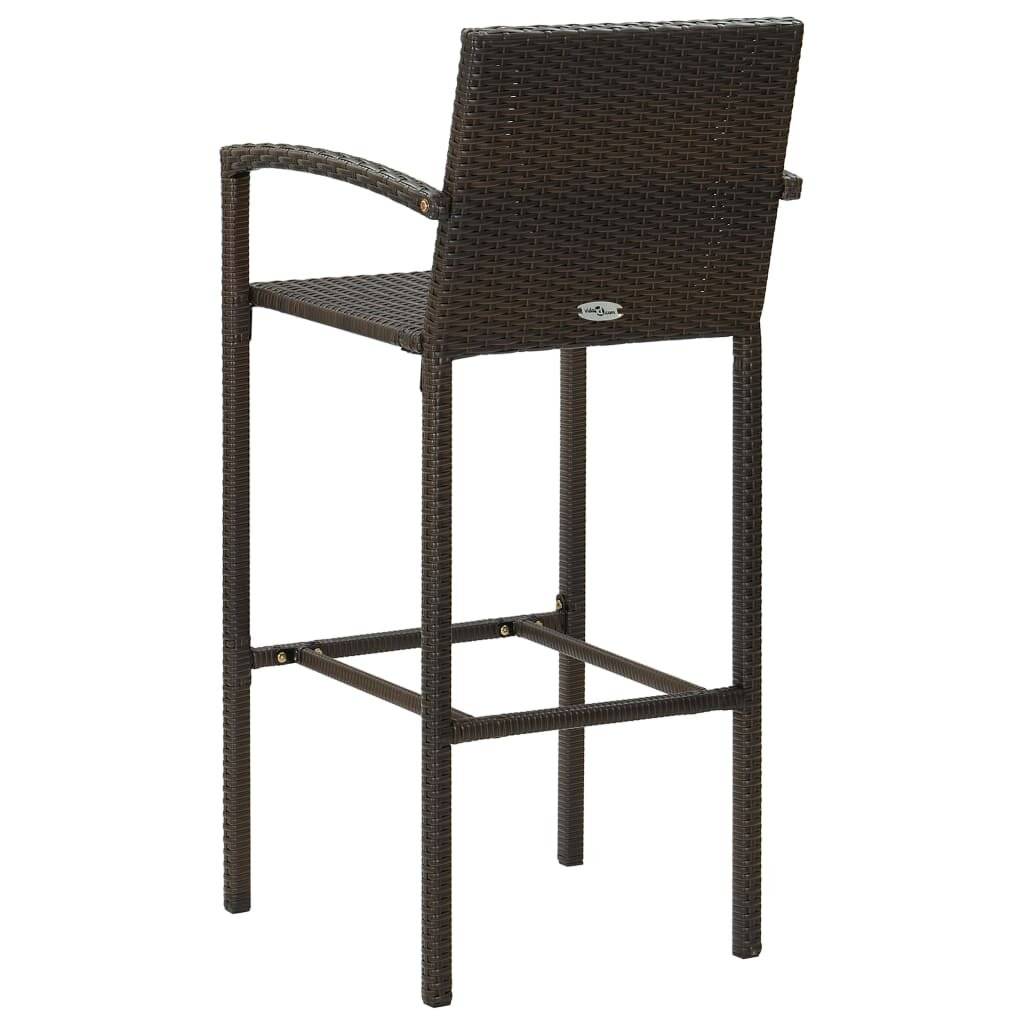 Barhocker 4 Stk. Braun Poly Rattan-4