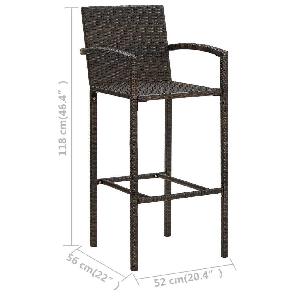 Symbolbild für Barhocker 4 Stk. Braun Poly Rattan