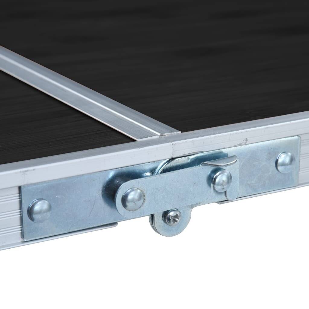 vidaXL Campingtisch Klappbar Grau Aluminium 120x60 cm-5