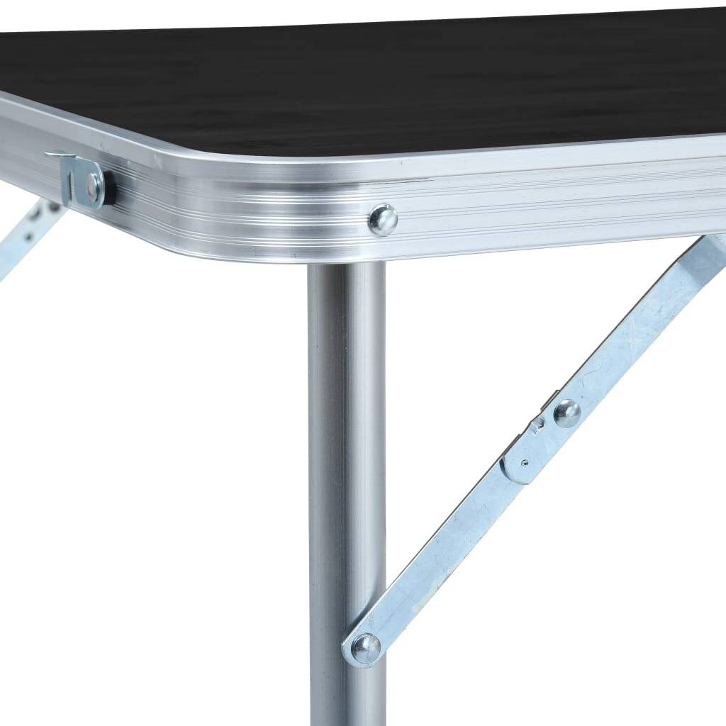 vidaXL Campingtisch Klappbar Grau Aluminium 120x60 cm-6