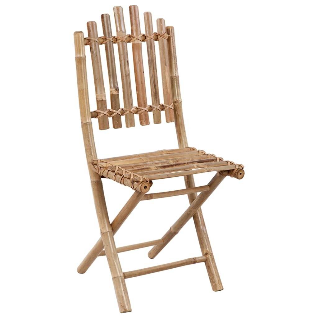 Klappbare Gartenstühle 2 Stk. mit Kissen Bambus-3