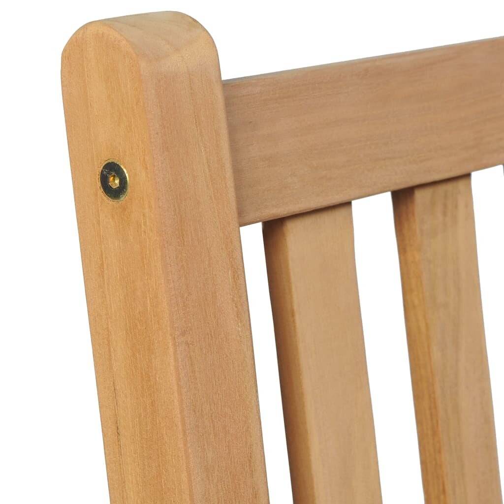 Gartenstühle 4 Stk. mit Grünen Kissen Massivholz Teak-3